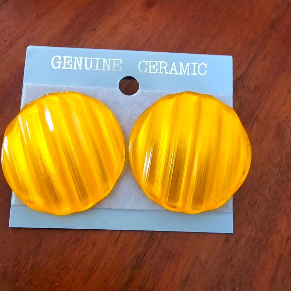 Vintage Orange and Cream Earrings
